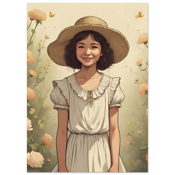 Young Flower Girl, Concept Art, Fine Art Poster