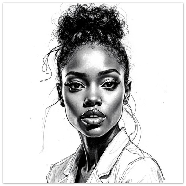 Sketch Black Woman 2, Fine Art Poster