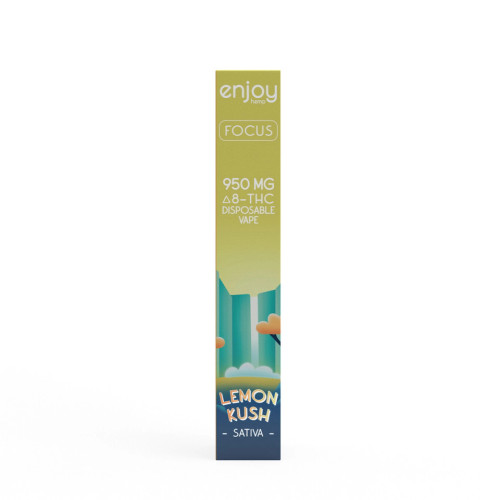 950mg Delta 8 Rechargeable Disposable for FOCUS - Lemon Kush (Sativa)