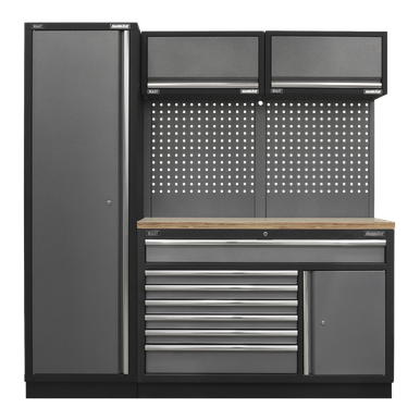 Superline PRO® Storage System with Pressed Wood Worktop 1.96m