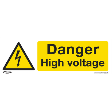 Worksafe® Danger High Voltage Safety Sign - Self-Adhesive Vinyl