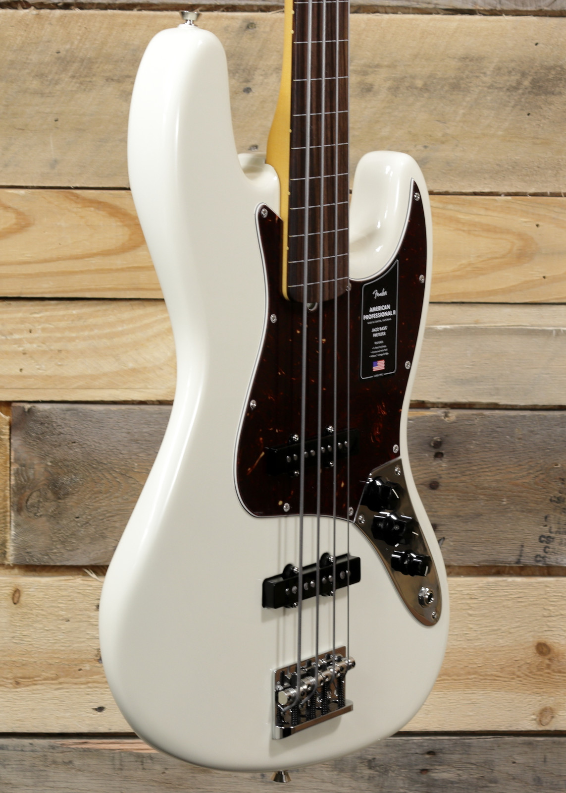 Fender American Professional II Jazz Bass Fretless Olympic White w/ Case