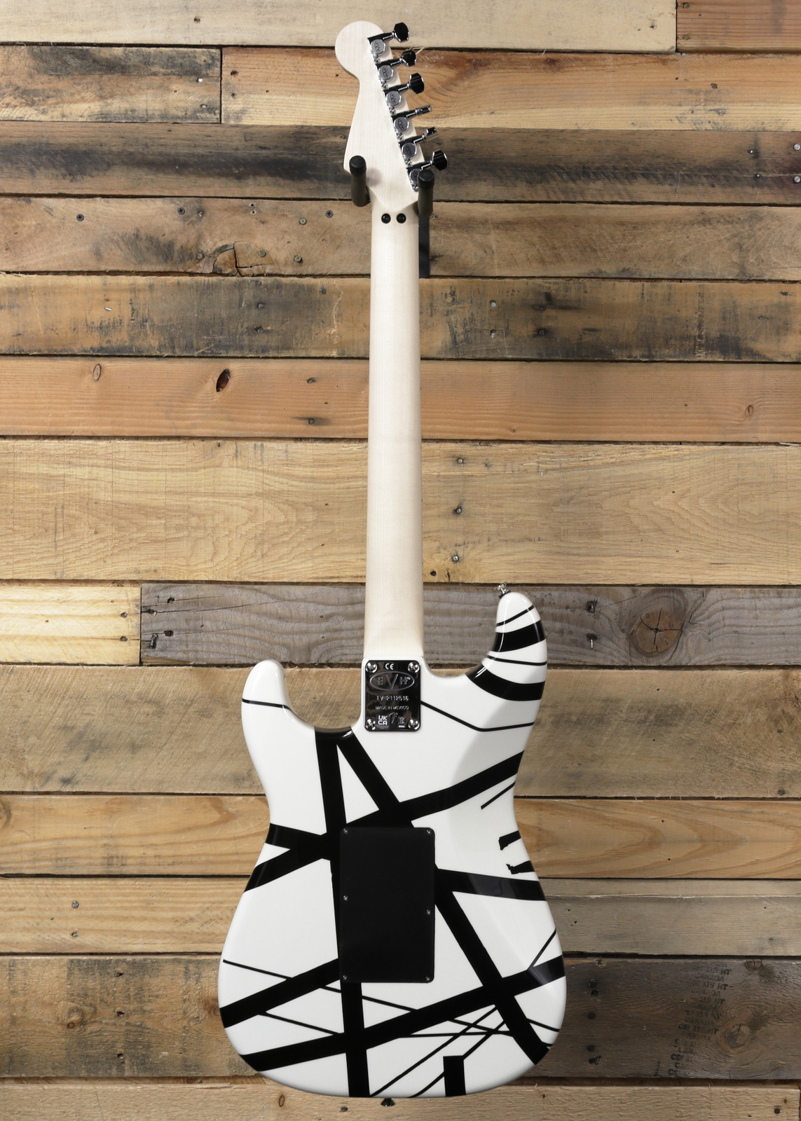 EVH Striped Series Electric Guitar White w/ Black Stripes
