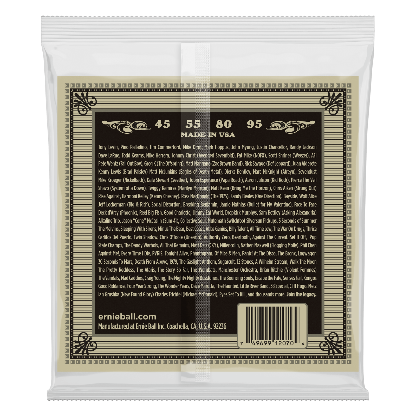 Ernie Ball Earthwood Phosphor Bronze Acoustic Bass Strings 45-95 Gauge