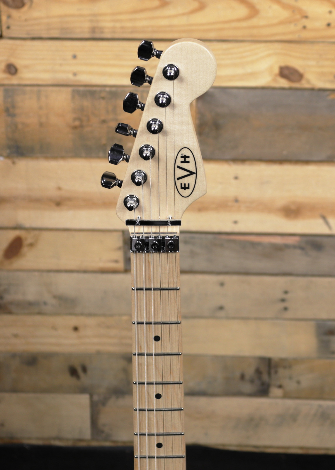 EVH Striped Series Electric Guitar White w/ Black Stripes