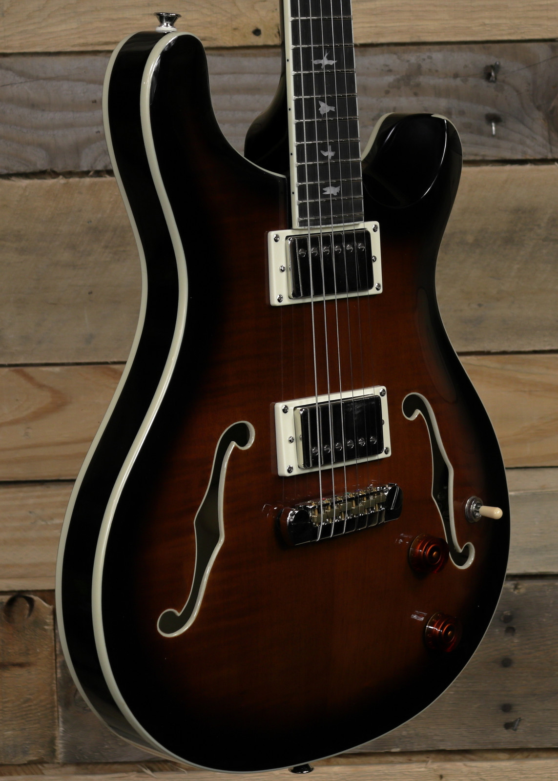 PRS SE Hollowbody II Electric Guitar Black Gold Burst w/ Case