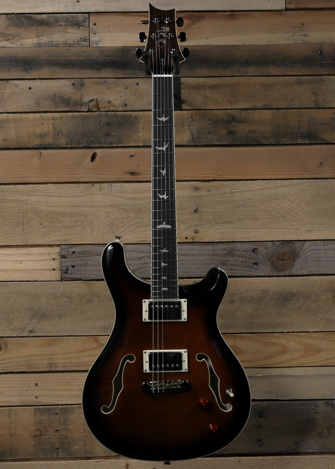 PRS SE Hollowbody II Electric Guitar Black Gold Burst w/ Case