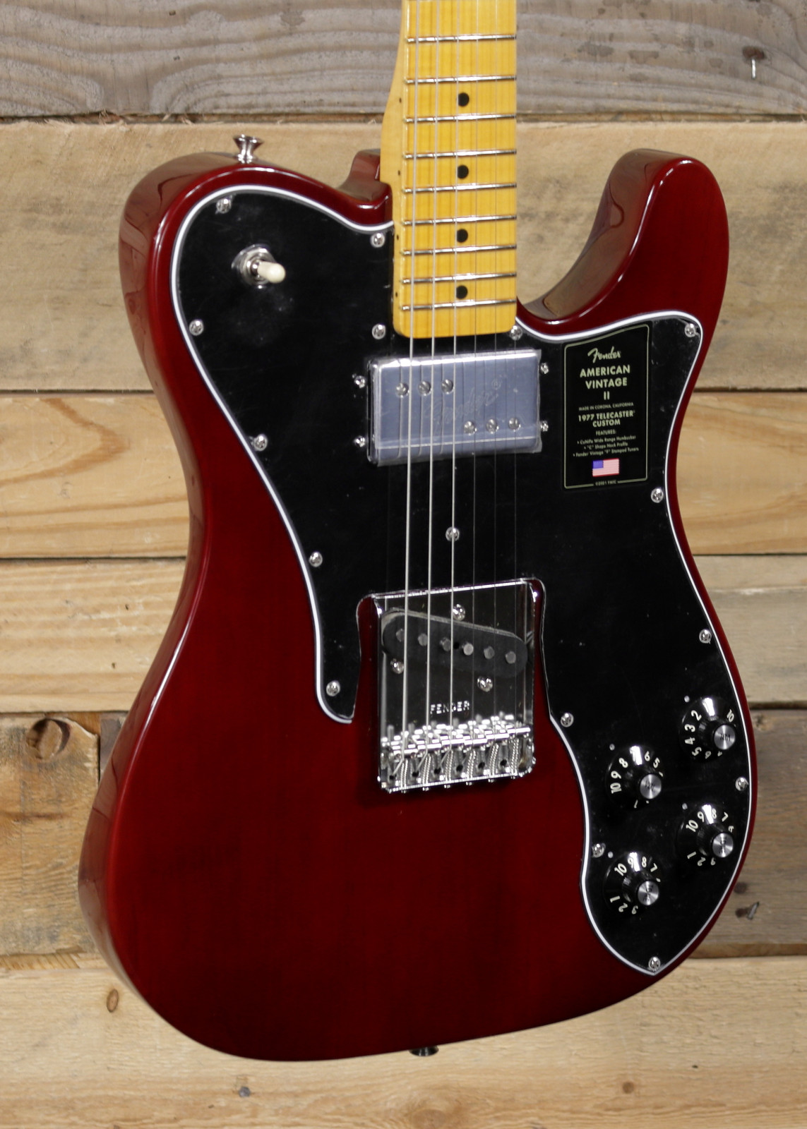 Fender American Vintage II '77 Telecaster Custom Electric Guitar Wine w/  Case