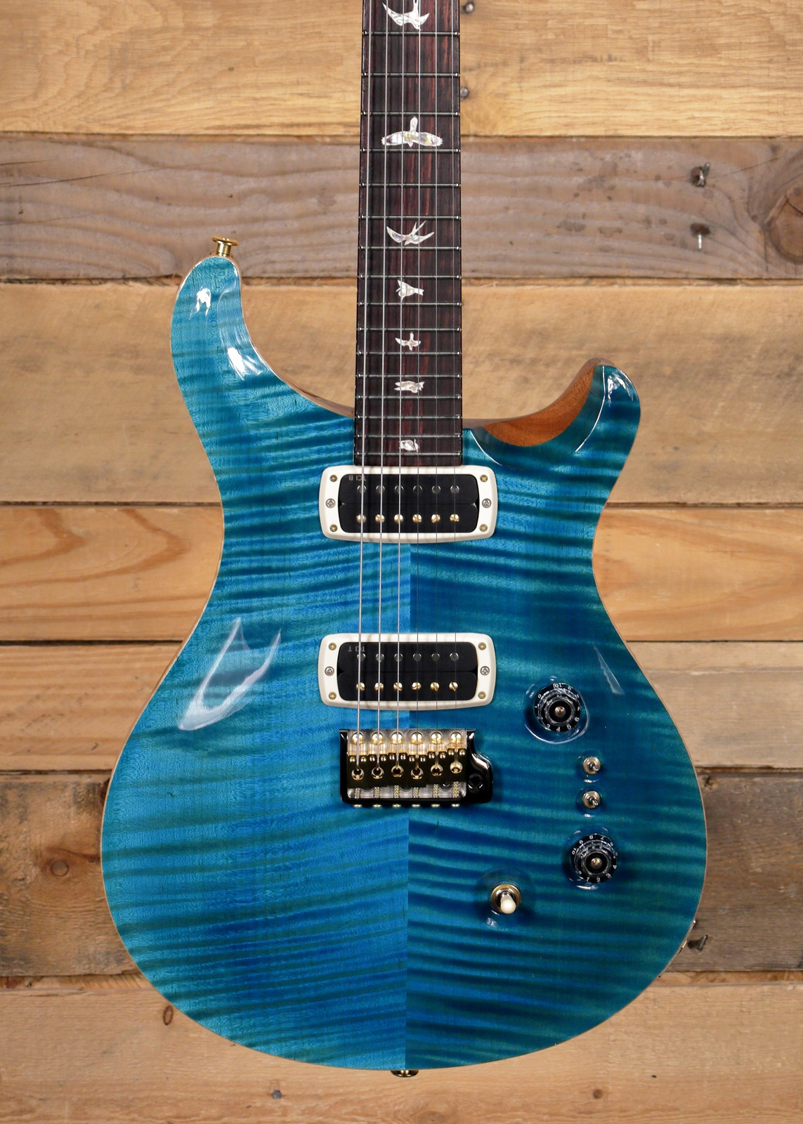 ギター PRS 10top 2015 KID Limited Custom24 近全新2015 PRS Custom 24 KID Limited Blue Fade, One Piece