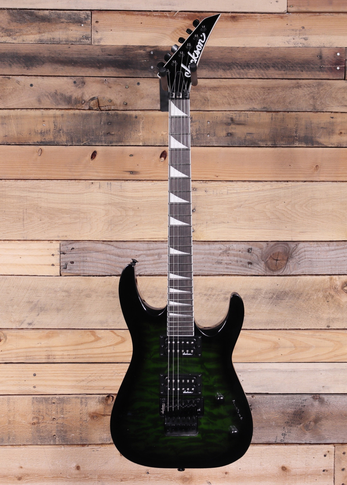Jackson JS Series Dinky Arch Top JS32Q DKA Transparent Green Burst