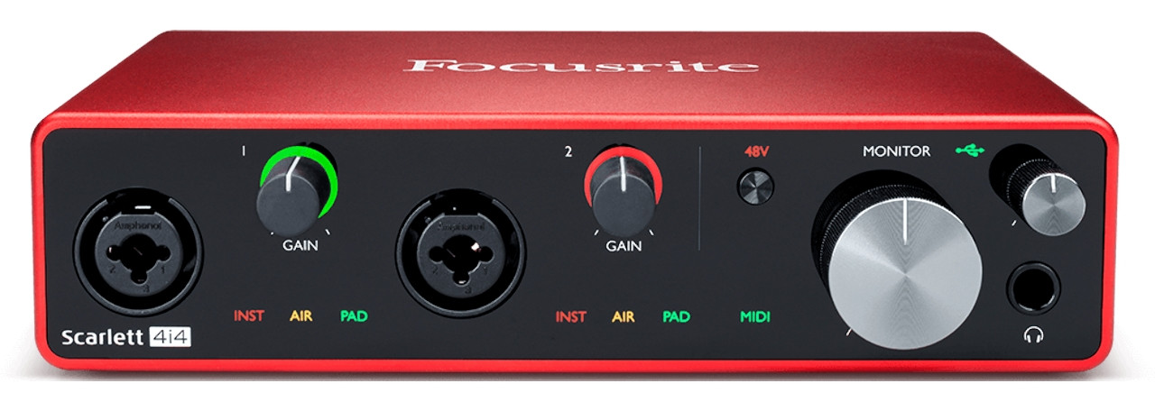 Focusrite Scarlett 4i4 オーディオインターフェイス Focusrite Scarlett 4i4 4 Input / 4 Output Audio Recording