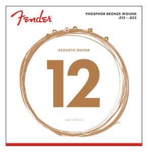 Fender Phosphor Bronze Acoustic Guitar Strings, Ball End, 60L .012-.053 Gauges Fender Phosphor Bronze Acoustic Guitar Strings, Ball End, 60L .012-.053 Gauges
