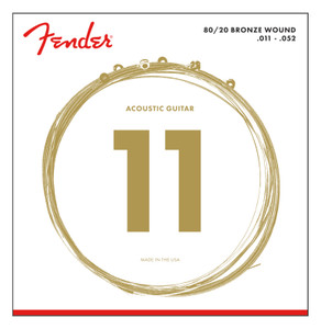 Fender 80/20 Bronze Acoustic Strings, Ball End, 70CL .011-.052 Gauges Fender 80/20 Bronze Acoustic Strings, Ball End, 70CL .011-.052 Gauges