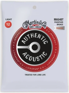 Martin MA540T Lifespan 2.0 Phosphor Bronze Authentic Acoustic Guitar Strings - Light