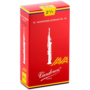 Vandoren Java Soprano Saxophone Reeds Strength 2 1/2 - 10 Pack Vandoren Java Soprano Saxophone Reeds Strength 2 1/2 - 10 Pack