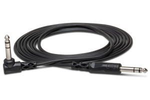 Hosa 3' 1/4 in TRS to Right-angle 1/4 in TRS Balanced Interconnect Cable Hosa 3' 1/4 in TRS to Right-angle 1/4 in TRS Balanced Interconnect Cable