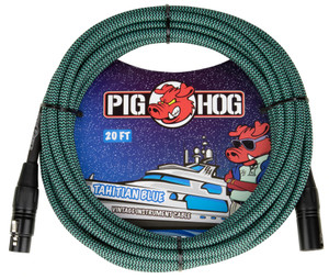 Pig Hog 20ft XLR Cable "Tahitian Blue" Woven