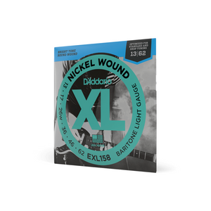 D'Addario EXL158 XL Nickel Wound 13-62 Light Baritone Electric Guitar Strings D'Addario EXL158 XL Nickel Wound 13-62 Light Baritone Electric Guitar Strings