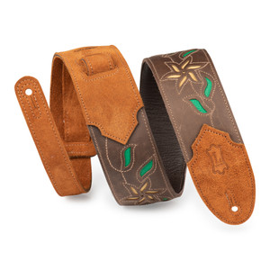 Levy’s M4FV-DBR Leather Flowering Vine Strap-Brown w/Yellow Levy’s M4FV-DBR Leather Flowering Vine Strap-Brown w/Yellow