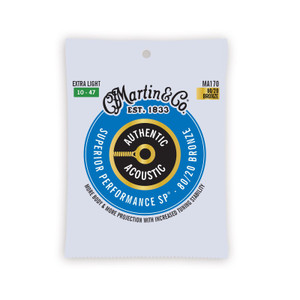 Martin Authentic Acoustic Sp Guitar Strings 80/20 Bronze Extra Light Martin Authentic Acoustic Sp Guitar Strings 80/20 Bronze Extra Light
