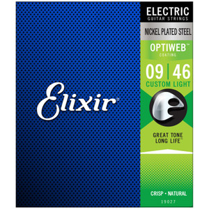 Elixir 19027 Electric Nickel Plated Steel w/ Optiweb Coating Custom Light Elixir 19027 Electric Nickel Plated Steel w/ Optiweb Coating Custom Light