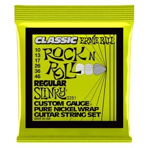 Ernie Ball Regular Slinky Classic Rock N Roll Pure Nickel Wrap Electric Guitar Strings 10-46 Gauge Ernie Ball Regular Slinky Classic Rock N Roll Pure Nickel Wrap Electric Guitar Strings 10-46 Gauge