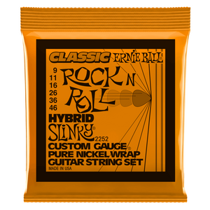 Ernie Ball Hybrid Slinky Classic Rock N Roll Pure Nickel Wrap Electric Guitar Strings 9-46 Gauge Ernie Ball Hybrid Slinky Classic Rock N Roll Pure Nickel Wrap Electric Guitar Strings 9-46 Gauge