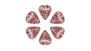 Taylor Premium Darktone 351 Theremex Ultra Guitar Picks, Ruby Swirl, 1.00mm, 6-Pack Taylor Premium Darktone 351 Theremex Ultra Guitar Picks, Ruby Swirl, 1.00mm, 6-Pack