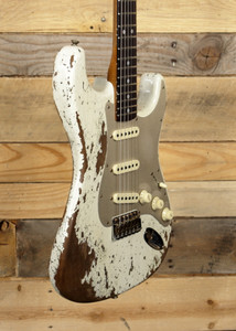 Fender Custom Shop Roasted Big Head Strat Electric Guitar Aged White Super Heavy Relic w/ Case