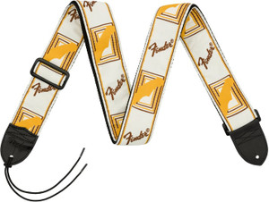 Fender Monogrammed Strap - White/Brown/Yellow - 2"
