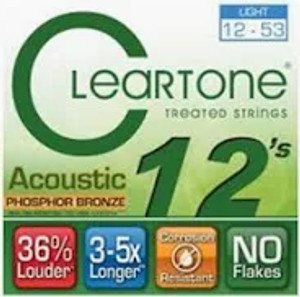 Cleartone Phosphor Bronze Acoustic Guitar 12-53 Light Strings Set