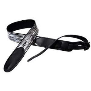 Henry Heller 2" Black Abalone Swirl Guitar Strap with Black Leather Ends