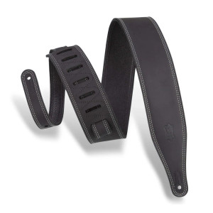 Levy's Butter Double Stitch Guitar Strap - Black