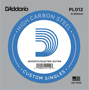 D'Addario Single String - Plain Steel 012