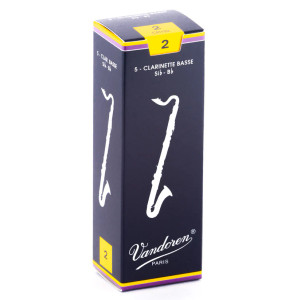 Vandoren Bass Clarinet #2 Reeds - Box of 5 - Traditional Cut