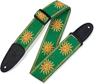 Levy's Sun Motif Jacquard Weave Strap - Green - 2" Wide Levy's Sun Motif Jacquard Weave Strap - Green - 2" Wide