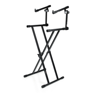 GATOR Frameworks Hvy Duty 2 Tier "X" style keyboard stand w/ rubberized leveling foot