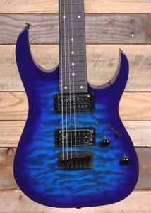 Ibanez GRG7221QA 7-String Electric Guitar Transparent Blue  Burst