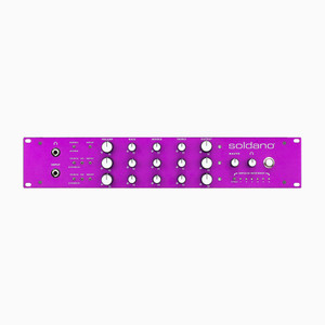 Solando Electric Guitar Amp | 3-Channel All-Tube Stereo Rackmount Preamp with IR - 5x 12AX7, Purple Annodized Frontpanel