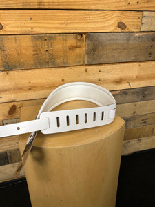 3in Wide Top Grain Leather Gtr Strap - White
