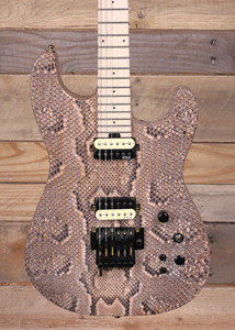 FU Tone Pro Guitar USA Snakeskin Reverse #002 Electric Guitar Real Python Skin w/ Case