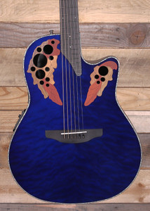 Ovation Celebrity Elite Plus CE44P-8TQ-G Acoustic/Electric Guitar Trans Blue Quilt
