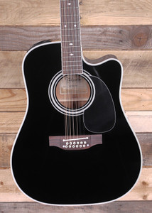 Takamine EF381SC 12-String Acoustic/Electric Guitar Black w/ Case