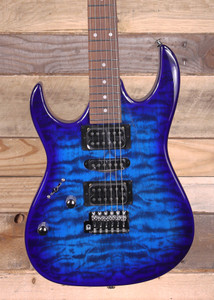 Ibanez GRX70QAL Left-Handed Electric Guitar Transparent Blue Burst