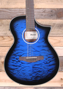 Ibanez AEWC16QA Acousitc/Electric Guitar Transparent Blue Sunburst