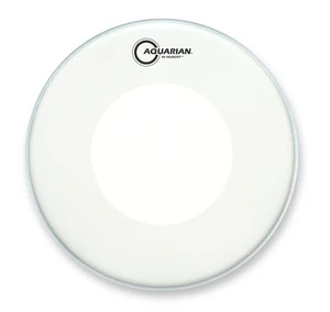 AQUARIA 14in Hi-Velocity White Texture Coated Snare Drum Batter w/ Reverse Power Dot |