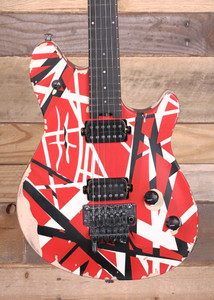 EVH Limited Edition Wolfgang Special Striped Series Electric Guitar Red w/ Black & White Stripes & Gigbag