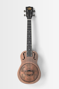 Kala Brushed Copper Baritone Resonator Ukulele with Bag - 1