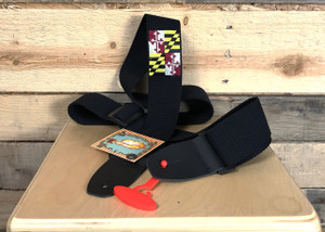Henry Heller Embroidered Maryland Flag Cotton Strap - Black Henry Heller Embroidered Maryland Flag Cotton Strap - Black