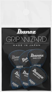 Ibanez Grip Wizard Series Sand Grip Picks, Short Teardrop Shape, 1.2mm Polyacetal, 6-Pack - Deep Blue - 1